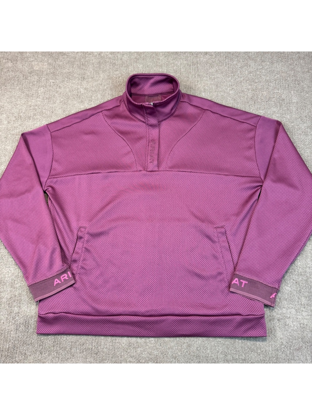Ariat Breathe 1/2 Zip Tek Pullover Sweatshirt Tulipwood Mauve Plum Purple Size L